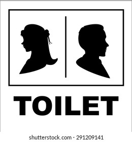Restroom or toilet male and female sign vector illustration