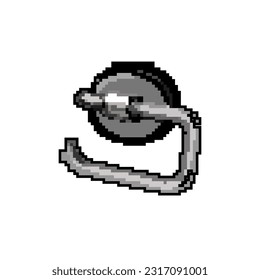 restroom toilet paper holder game pixel art retro vector. bit restroom toilet paper holder. old vintage illustration