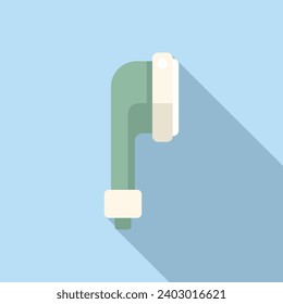 Restroom tubing icon flat vector. Shower head. Spa drops faucet