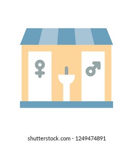 Restroom vector icon, amusement park related flat design