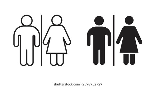 Restroom vector line icon illustration collection.