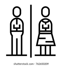 Restroom vector outline icon