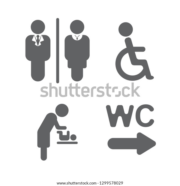 Restroom Wc Toilet Gentlemen Ladies Symbol Stock Vector (Royalty Free ...