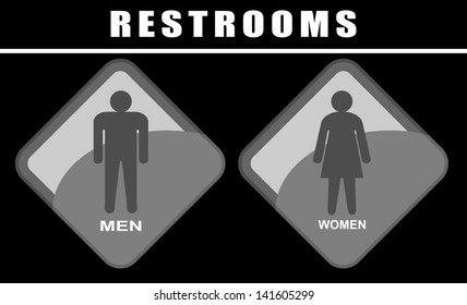 Restrooms, icon vector