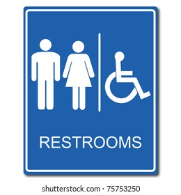 Restrooms Sign