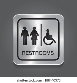 Restrooms Sign. Vector