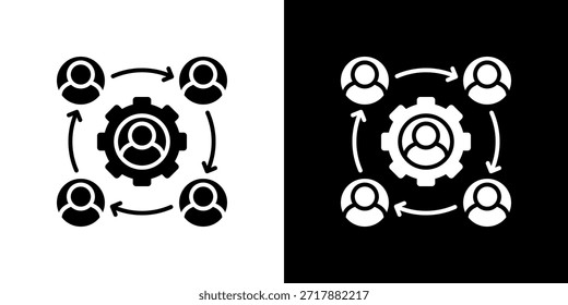 Restructure icon black and white filled.