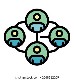 Restructuring company icon. Outline restructuring company vector icon color flat isolated