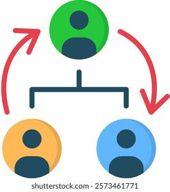 Restructuring Icon Flat Vector Illustration