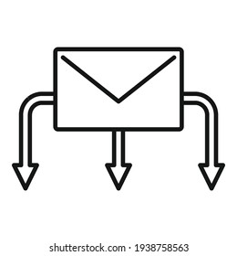 Restructuring letter icon. Outline restructuring letter vector icon for web design isolated on white background