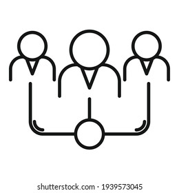 Restructuring team icon. Outline restructuring team vector icon for web design isolated on white background