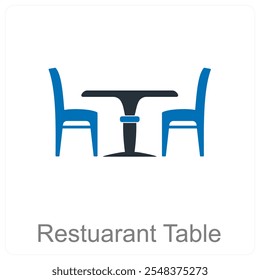Restuarant Table and dining icon concept