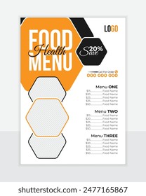Resturane food manu Design, Professional manu design vector template A4 page