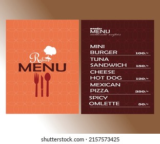 Resturant Menu Design, Creative And Simple Template .