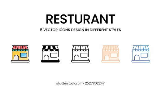 Resturant vector icons set stock illustration