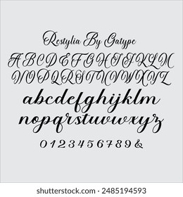 Restylia Script is elegant calligraphy font. This font is casual and pretty with swashes. Can used for various purposes. such as logo, product packaging, wedding invitations.