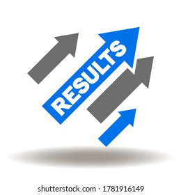 Result Arrows Up Growth Icon Vector. Growing Results Development Analysis Success Business Concept Logo.