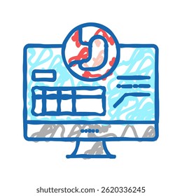 resultado ícone de doodle bariátrico esboçar vetor. resultado sinal bariátrico. símbolo isolado ilustração