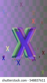 result between powerful Alphabet X vector background, talented adornment above group
