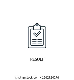 result concept line icon. Simple element illustration. result concept outline symbol design. Can be used for web and mobile UI/UX