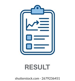 Concepto de resultado Estilo simple Vector de diseño azul