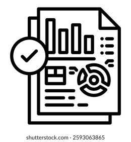 Result Data Icon in Outline Style. Simple Vector Design. Simple Vector Outline Icon