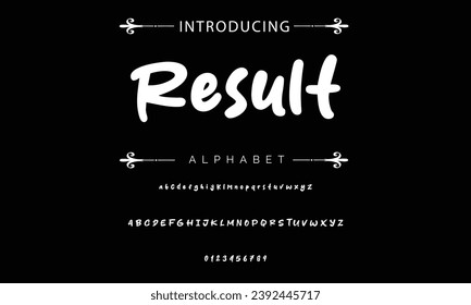 Result font modern bouncy typeset, lively friendly alphabet. Playful cheerful letters in Los Muertos Mexican style for menus, labels, signage, ads, crafts and comic book. Vector typographic design