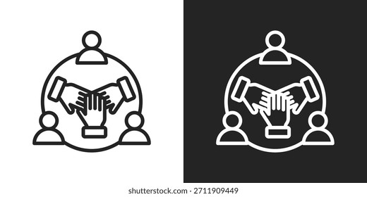Icono De Resultado En Estilo De Línea En Blanco Y Negro