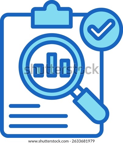 Result Icon Blue Vector Illustration