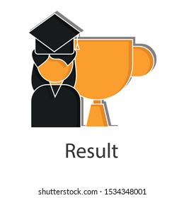 Result icon concept on white background. Creative idea design for decoration template, web page, brochure, presentation. Flat vector illustration use for your project.