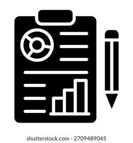 Result Icon Glyph Style Vector Illustration