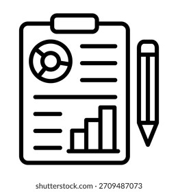 Ilustração do vetor de estilo de linha do ícone de resultado