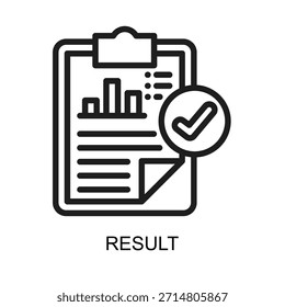 Ilustración vectorial de línea de icono de resultado
