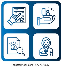 result icon set. Collection of Evaluation, Proposal, Report, Reporter icons
