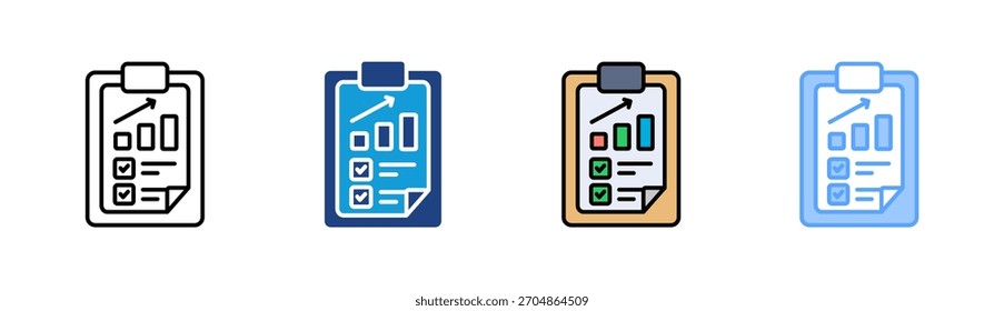 Conjunto de iconos de resultados colección de estilos múltiples