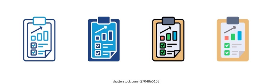 Conjunto de iconos de resultados colección de estilos múltiples