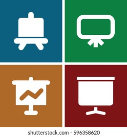 result icons set. Set of 4 result filled icons such as board