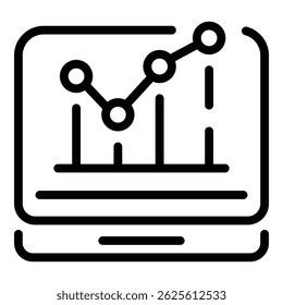 Result money monitor icon. Outline Result money monitor vector icon for web design isolated on white background