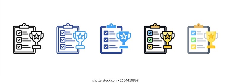 Conjunto de iconos de estilo múltiple de resultado