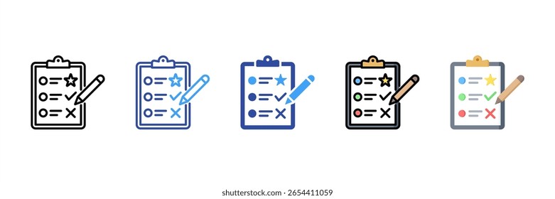 Conjunto de iconos de estilo múltiple de resultado