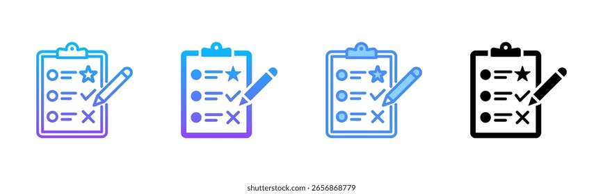 Conjunto de iconos de estilo múltiple de resultado
