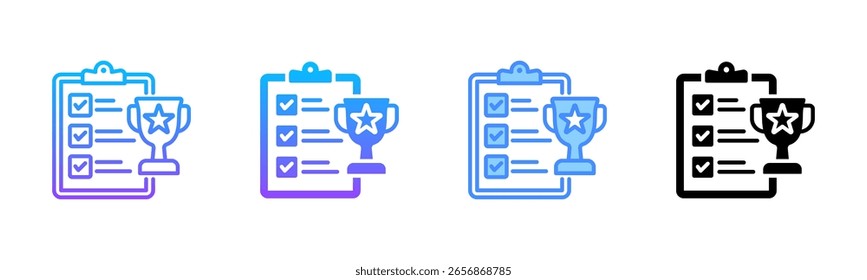Conjunto de iconos de estilo múltiple de resultado
