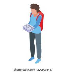 Ergebnis Schultest-Symbol. Isometrisch zum Ergebnis des Schultests Vektorsymbol für Webdesign einzeln auf weißem Hintergrund
