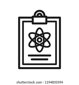 Result with science logo. Science lab concept, simple flat design. Isolate on white background.
