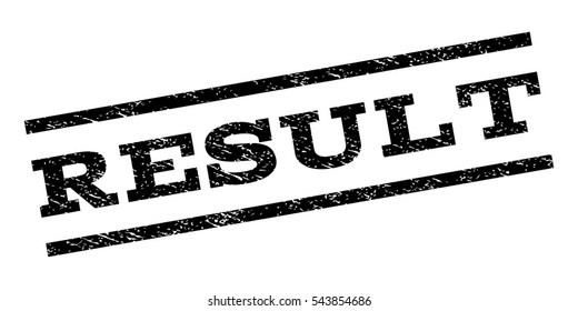 Result watermark stamp. Text caption between parallel lines with grunge design style. Rubber seal stamp with dust texture. Vector black color ink imprint on a white background.