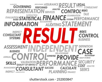 RESULT word cloud, business concept