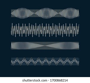 Resulting Harmonic Sine Wave - Visualization Of Acoustic Waves Types - Nature Of Sound - Vector Concept Of Oscillation Signal Types
