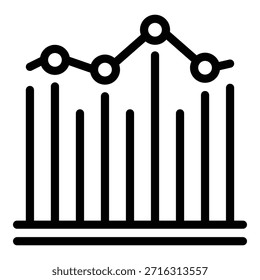 Results chart icon. Outline results chart vector icon for web design isolated on white background