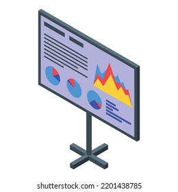 Results desk icon. Isometric of results desk vector icon for web design isolated on white background