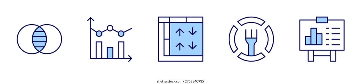 results, diagram, statistics, chart, balanceddiet. Chart Icon vector illustration. Line Duotone style. Editable stroke.